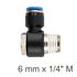Swivel Elbow Pu 6mm X 1/4' M